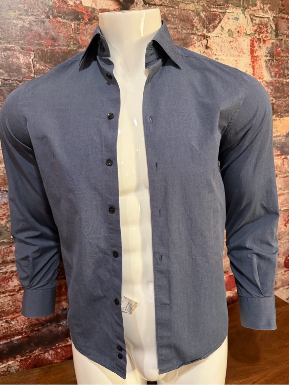 Versace Men's Slate Blue Dress Shirt